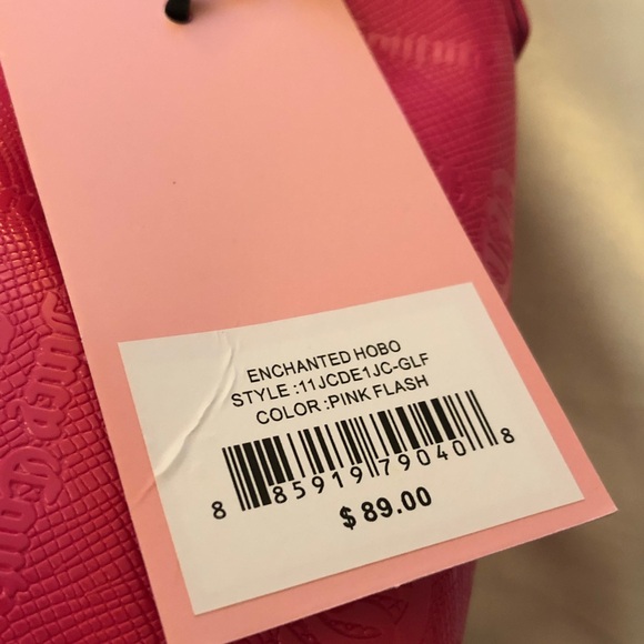 Juicy Couture Pink Flash Enchanted Hobo Bag Top Handle Woven Chunky Strap NWT main image 5